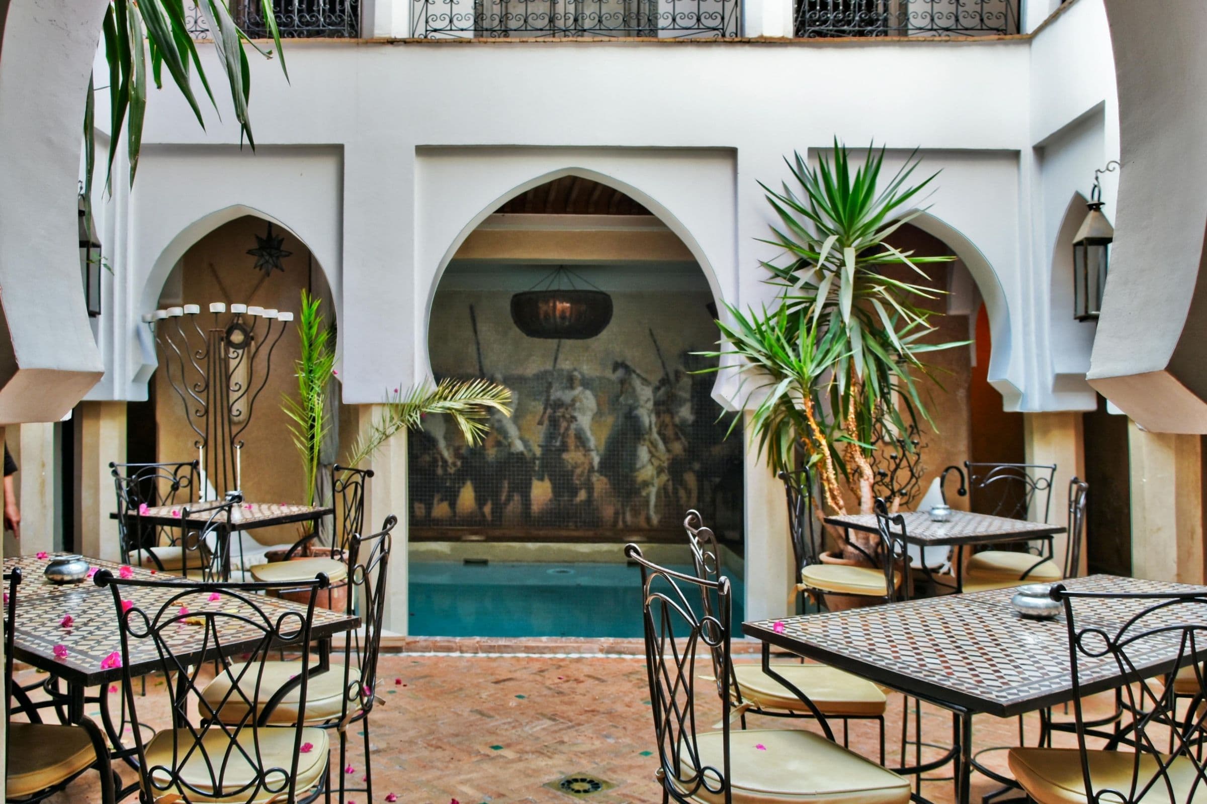 Jardin et respiration plus calme dans Marrakech